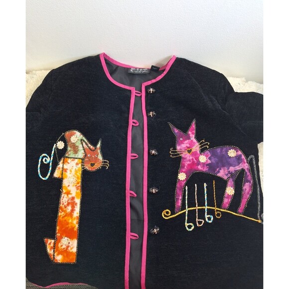 PURRIN ISLAND SPORTSWEAR Funny Cat Theme Blazer Jacket Women's XL Novelty Cat's - Picture 15 of 16